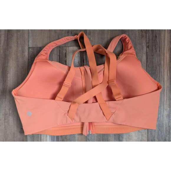 Lululemon Energy Bra High Support Zip-Front High Support Coral Kiss No Size Tag - Picture 2 of 4
